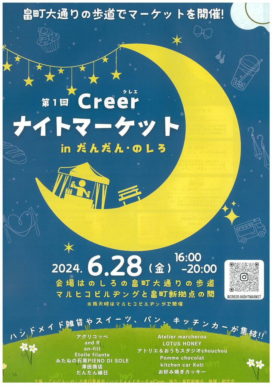 第1回Creerナイトマーケットinだんだん・のしろ