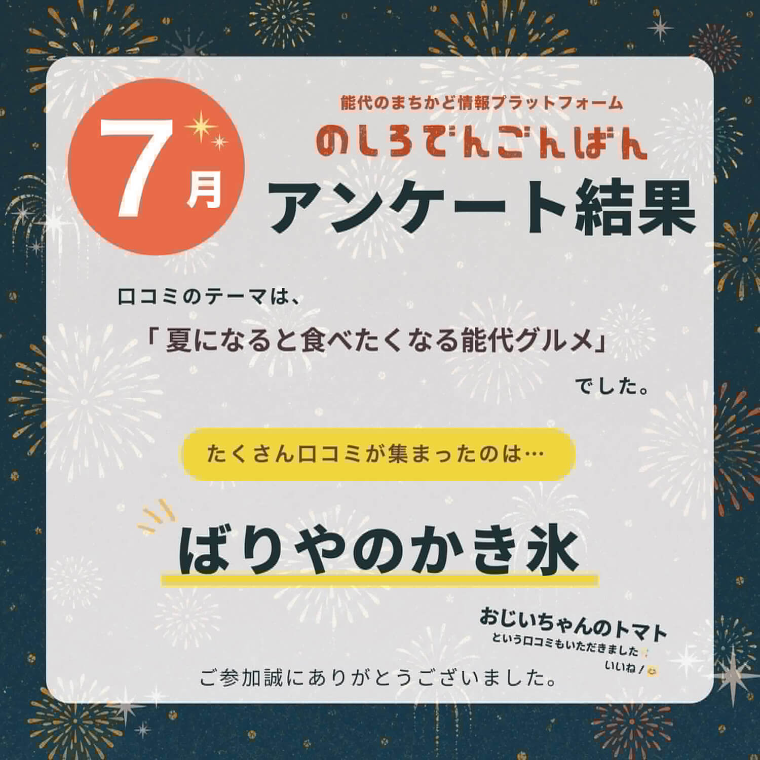 7月の結果