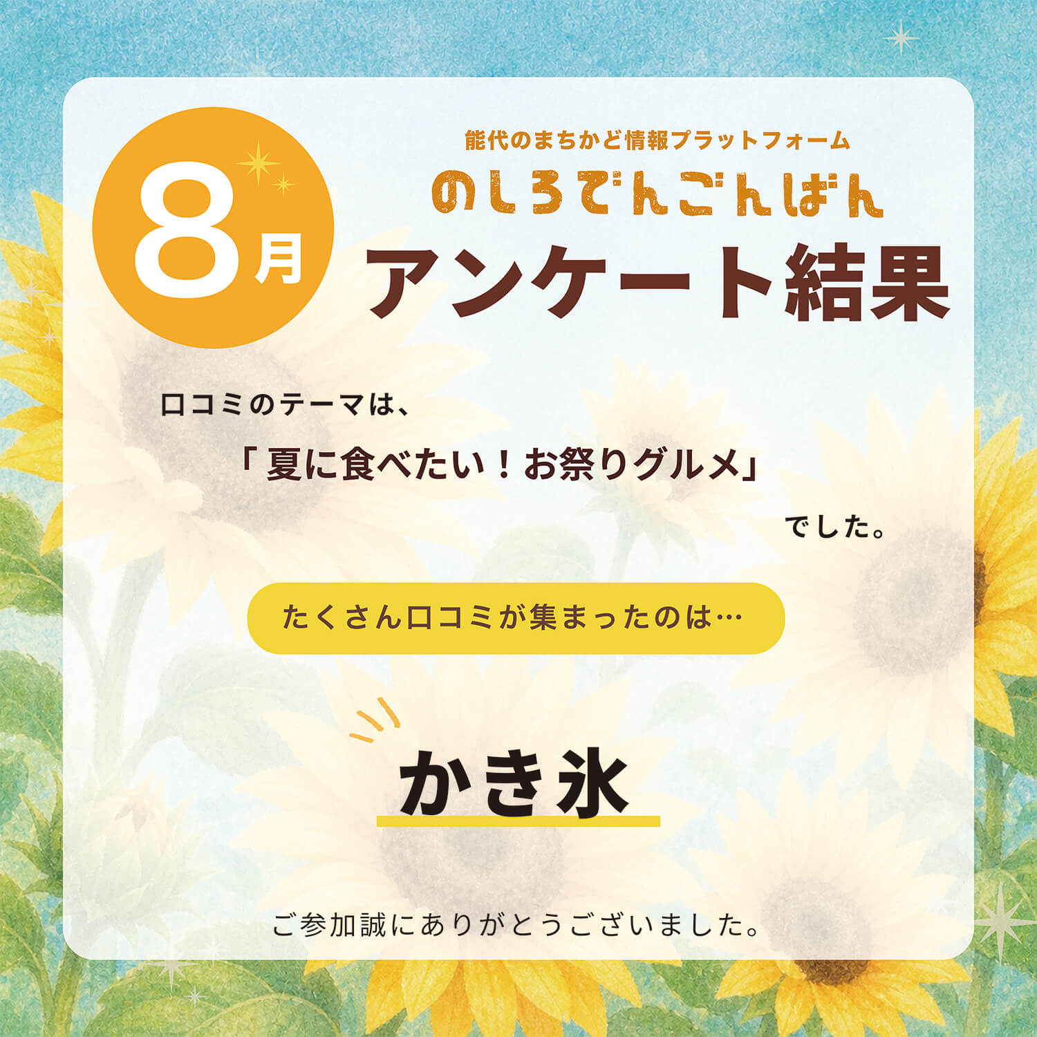 8月の結果